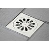 Kingston Brass Watercourse Sunburst 4" Square Grid Shower Drain, Nickel BSF4161PN